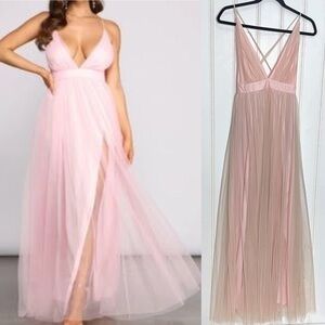 Agaci Dress Gown NEW + TAGS Tulle Mesh Blush Pink 390